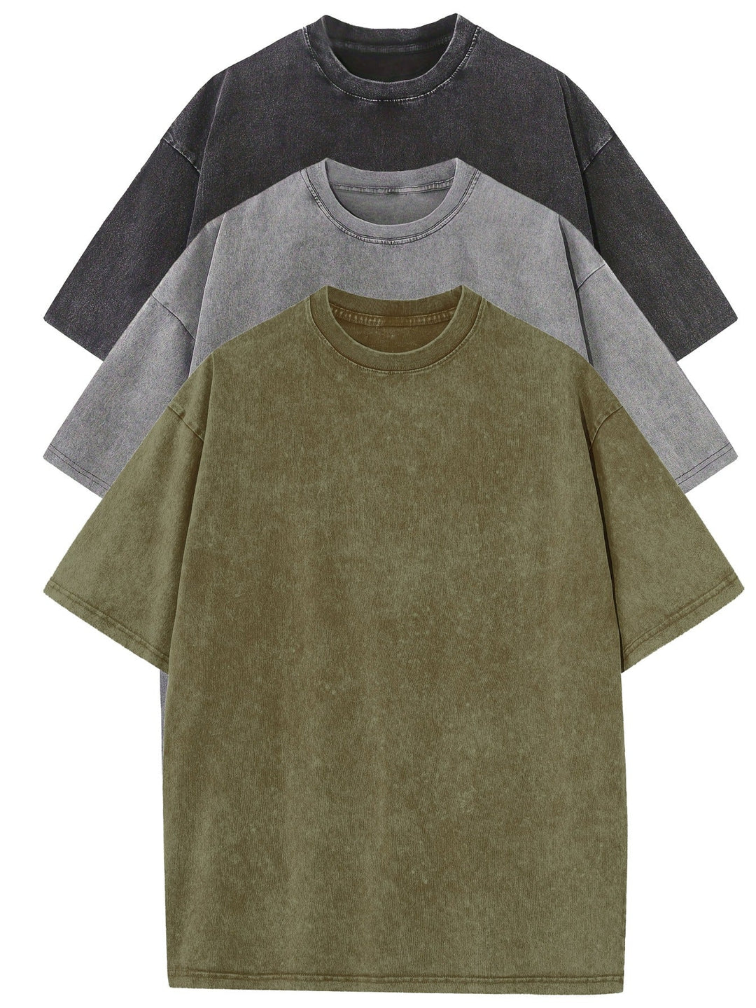 Oversized Cotton Basic Men's T-Shirt Set 3-Pack