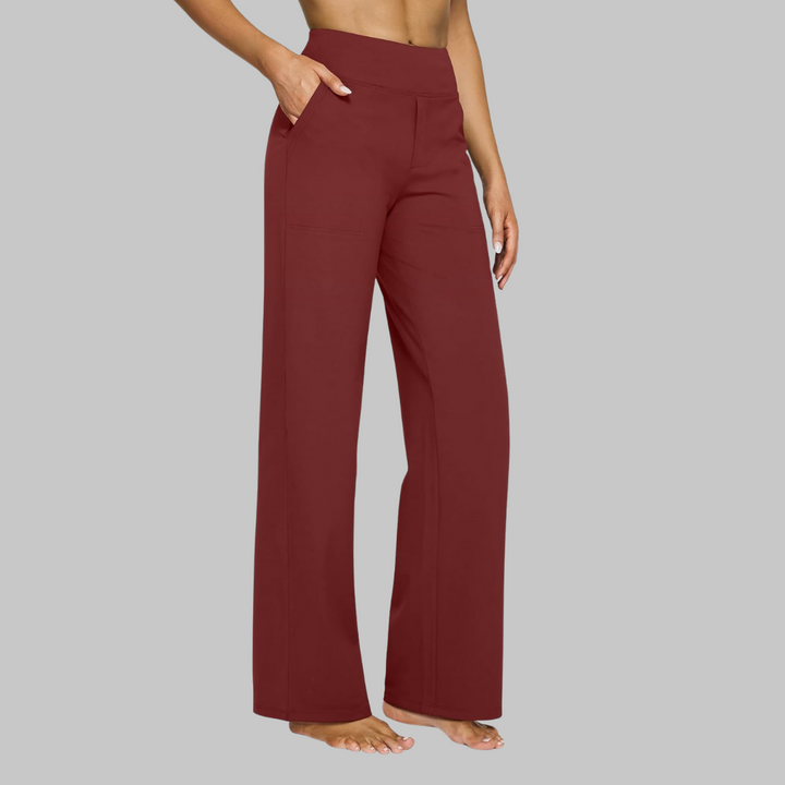 Women's Elegant Jersey Pants with Elastic Waistband