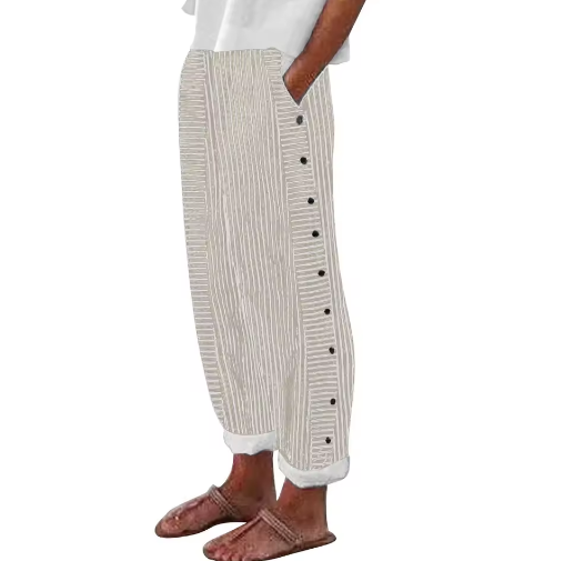 Comfortable Striped Loose Fit Women's Summer Pants