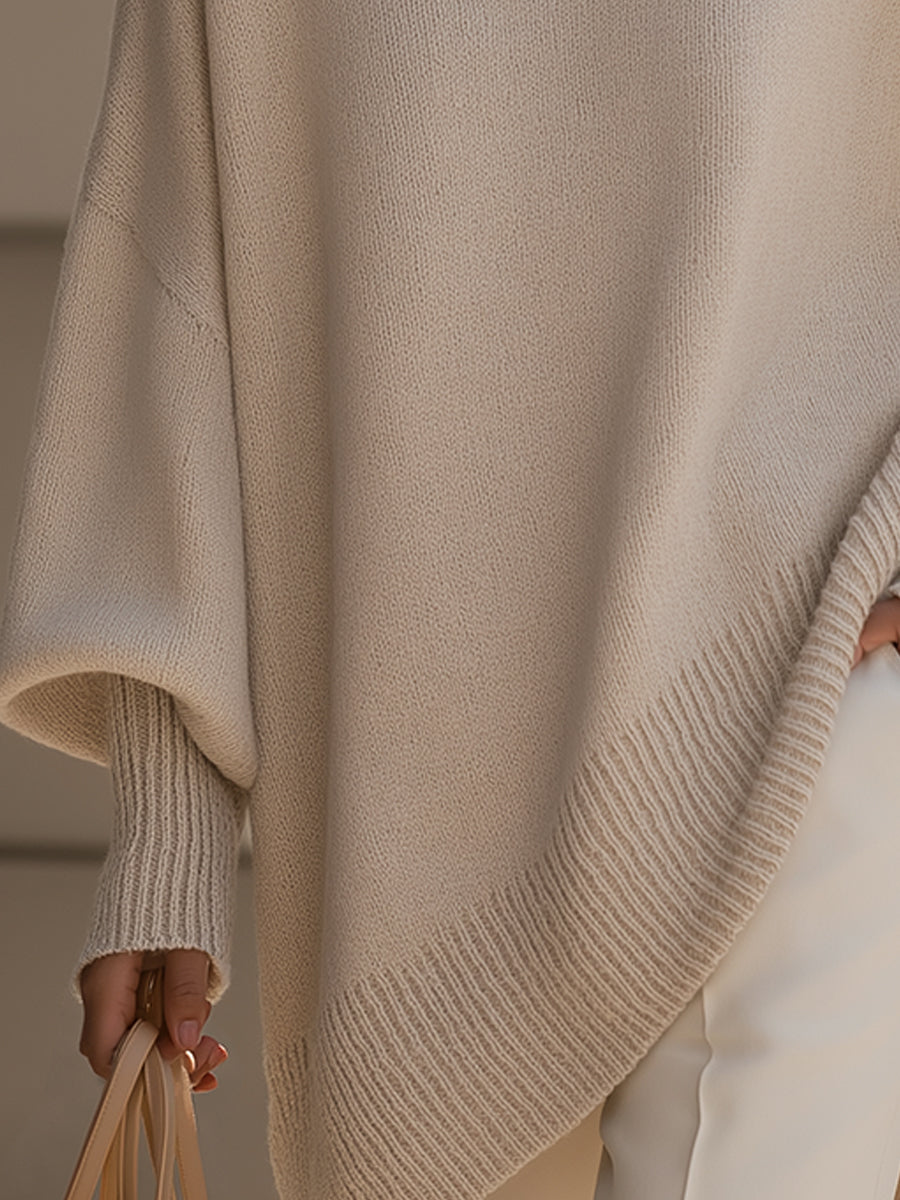 Women's Oversized Wool and Cashmere Sweater - Warm Winter Knit Pullover