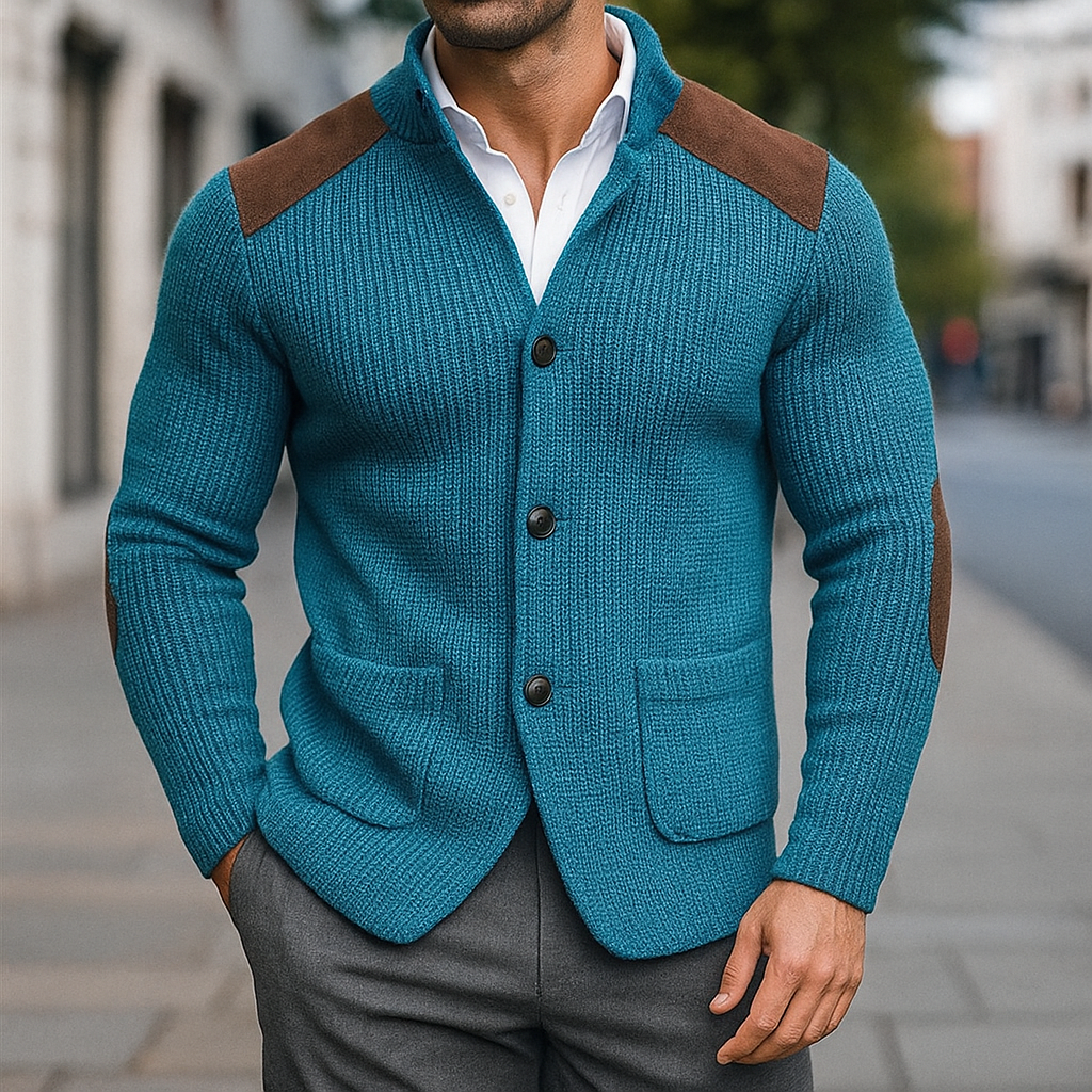 Elegant Men's Knit Blazer - Comfortable and Versatile for Business and Casual Wear