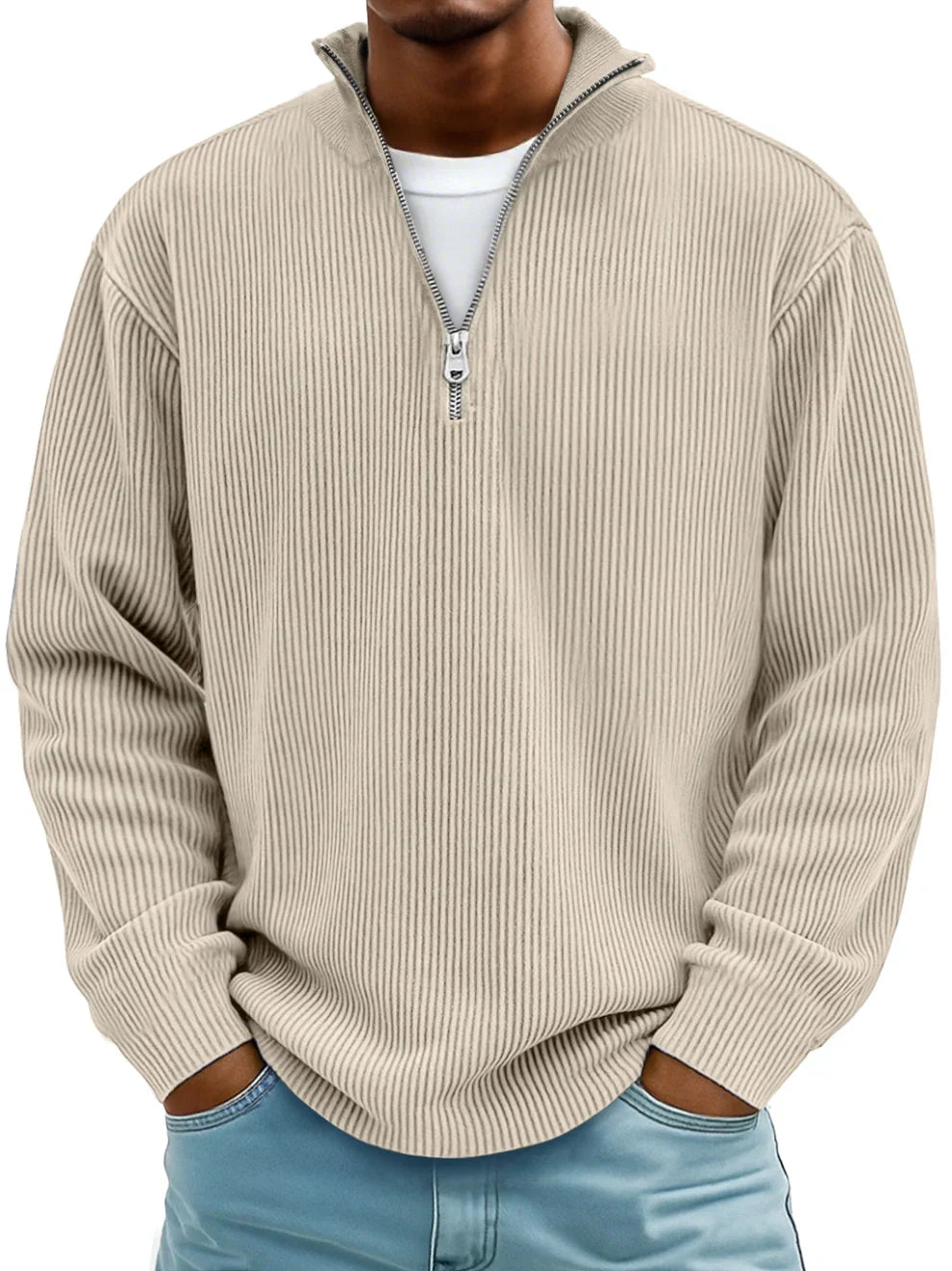 Trendy Half-Zip Knit Sweater for Men