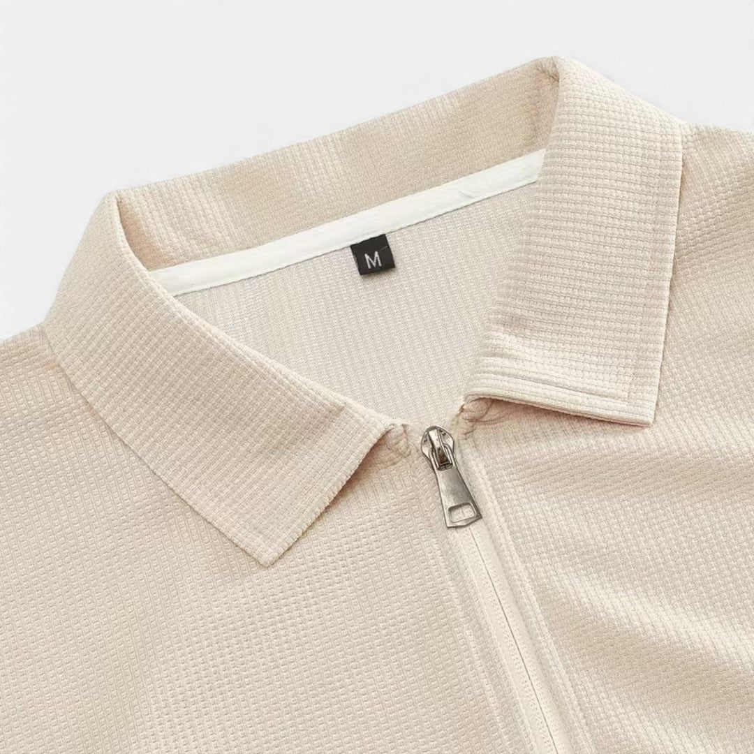 Two-Piece Waffle Knit Men's Casual Outfit