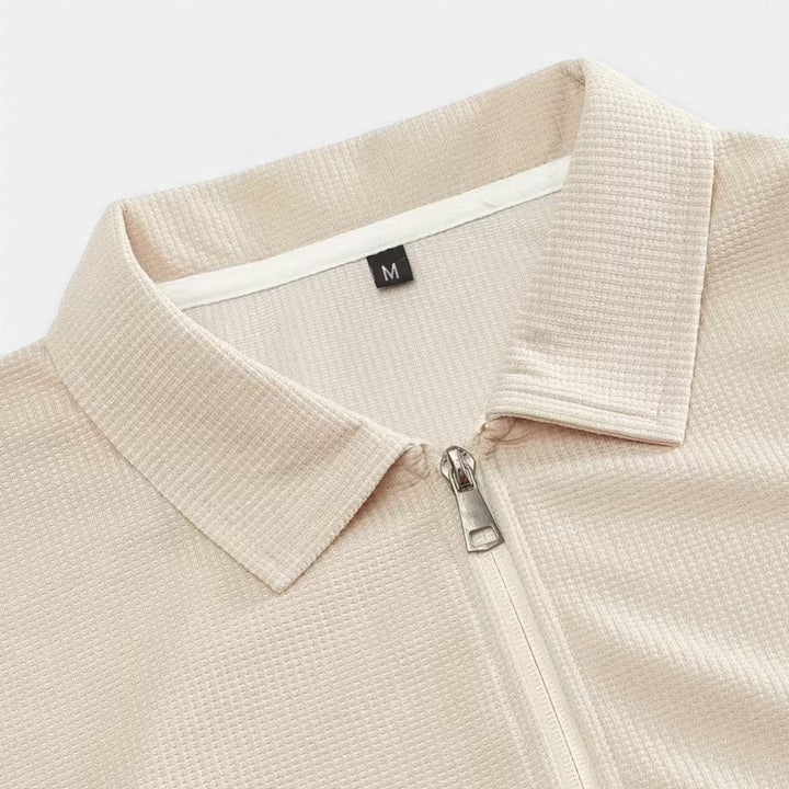 Two-Piece Waffle Knit Men's Casual Outfit