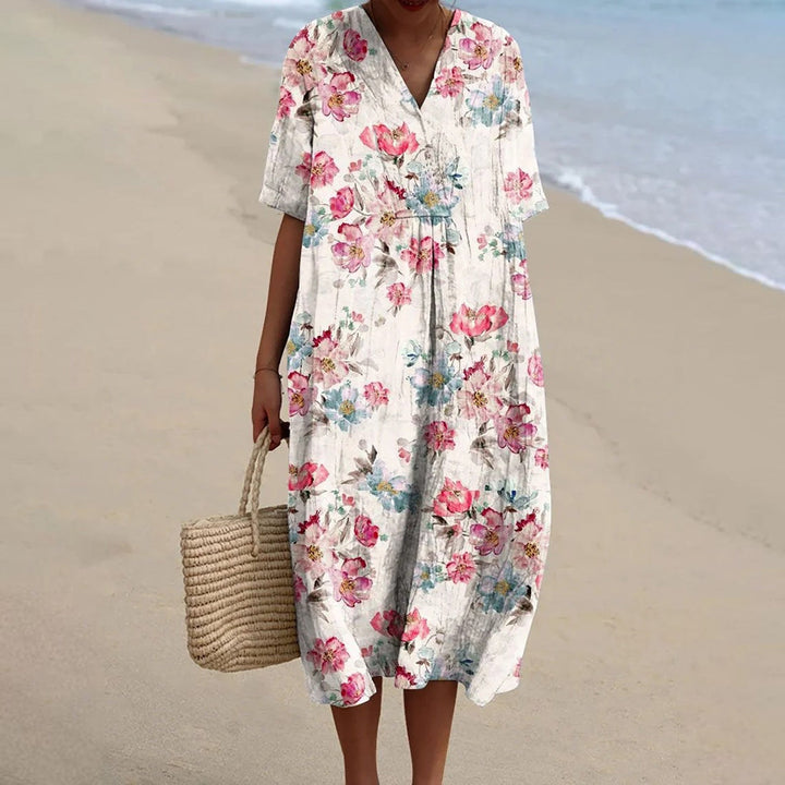 Elegant Floral Women's Vintage Dress