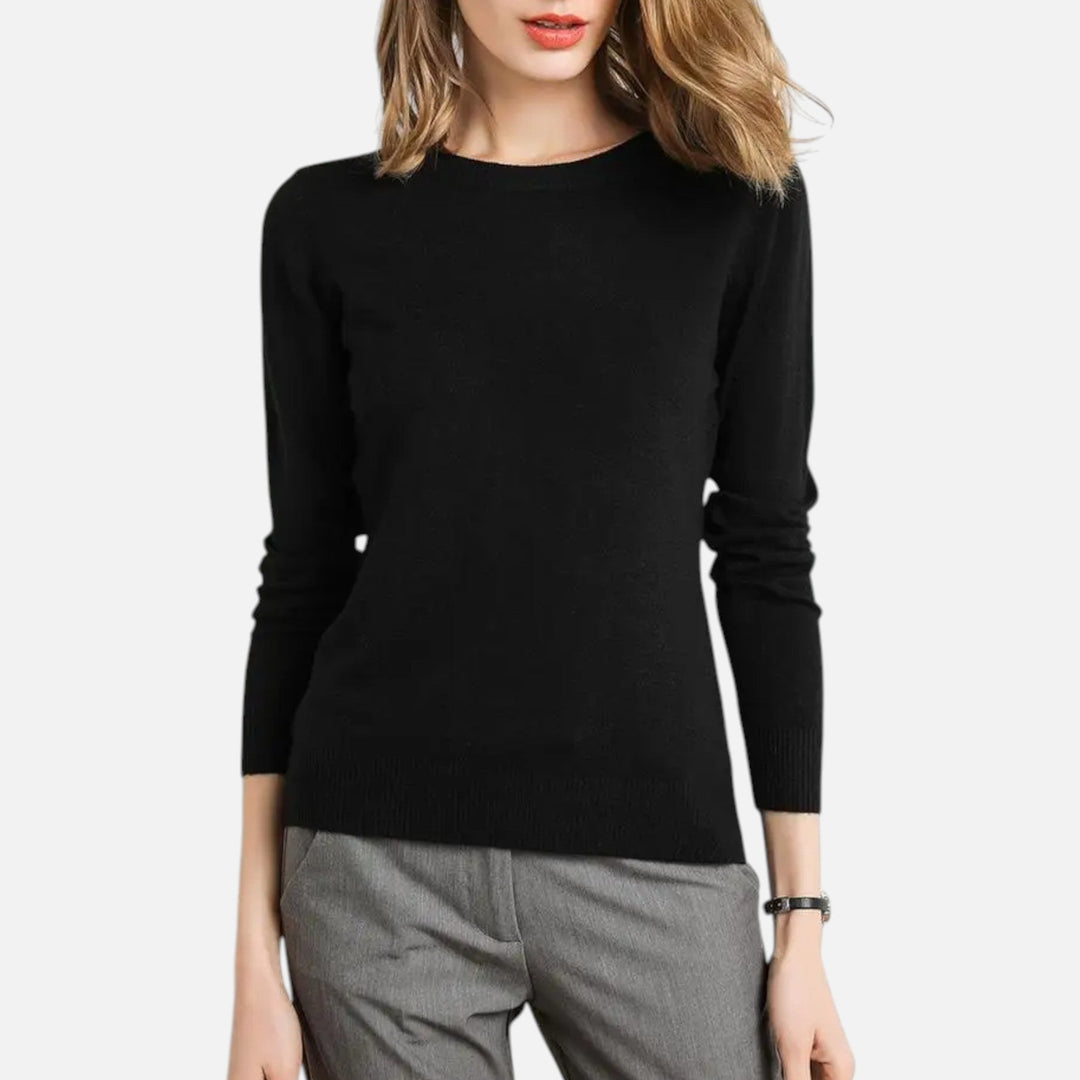 Lightweight Merino Wool Crew Neck Sweater for Women