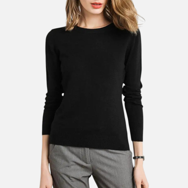 Lightweight Merino Wool Crew Neck Sweater for Women