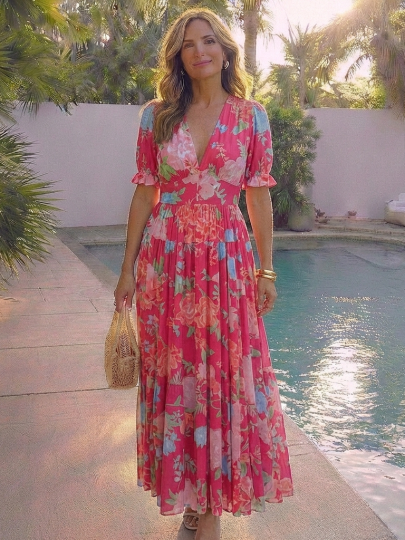Lightweight Feminine Women's Floral Midi Dress