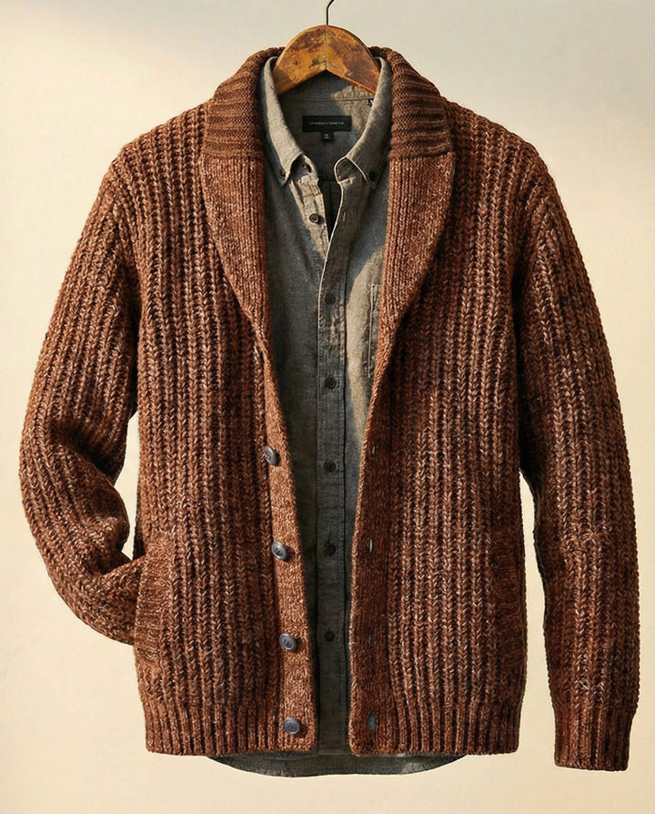 Warm Refined Men's Wool-Blend Cardigan