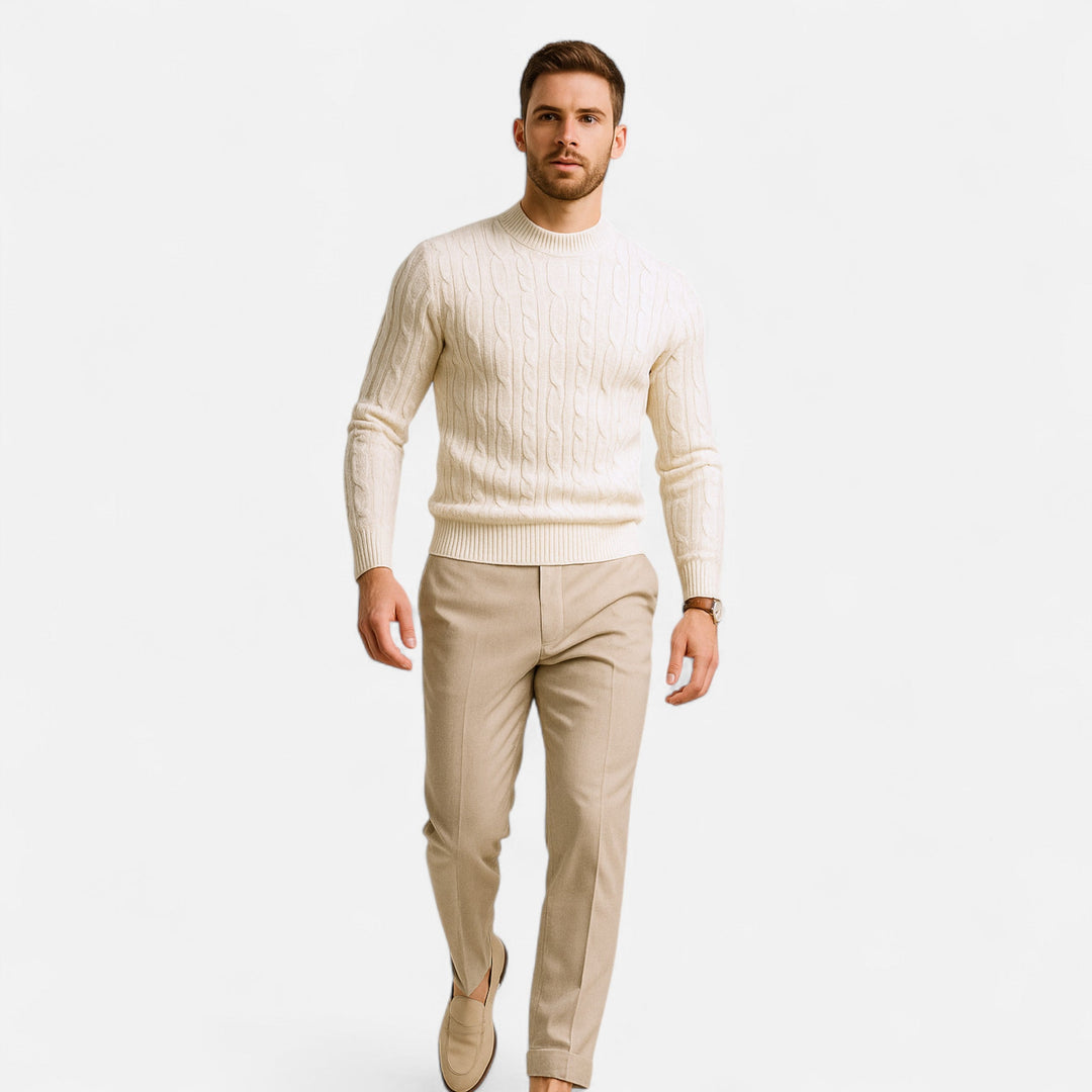 Classic Crew Neck Knit Sweater for Men