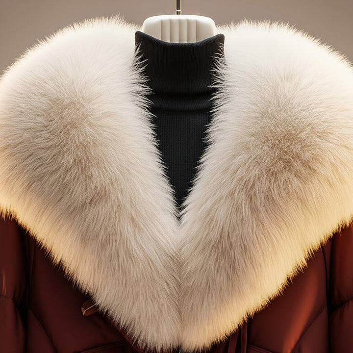 Elegant Quilted Women's Coat with Statement Collar
