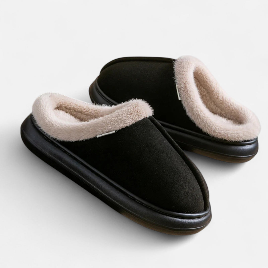 Plush Cashmere-Touch Platform Women's Slippers