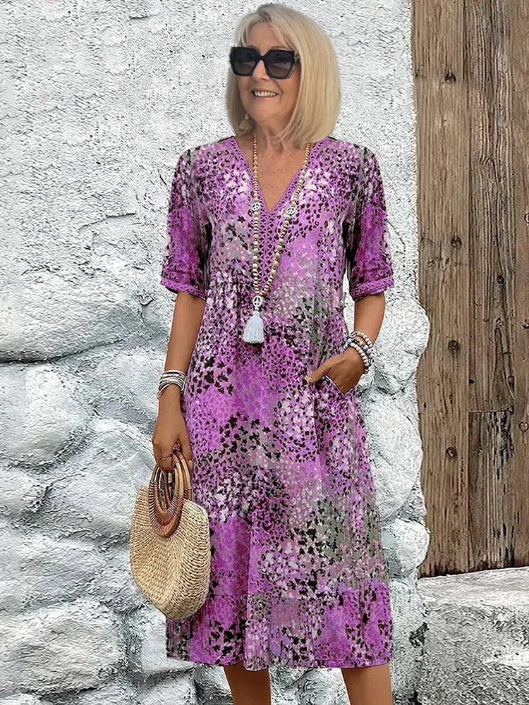 Colorful Stylish Women's Midi Dress