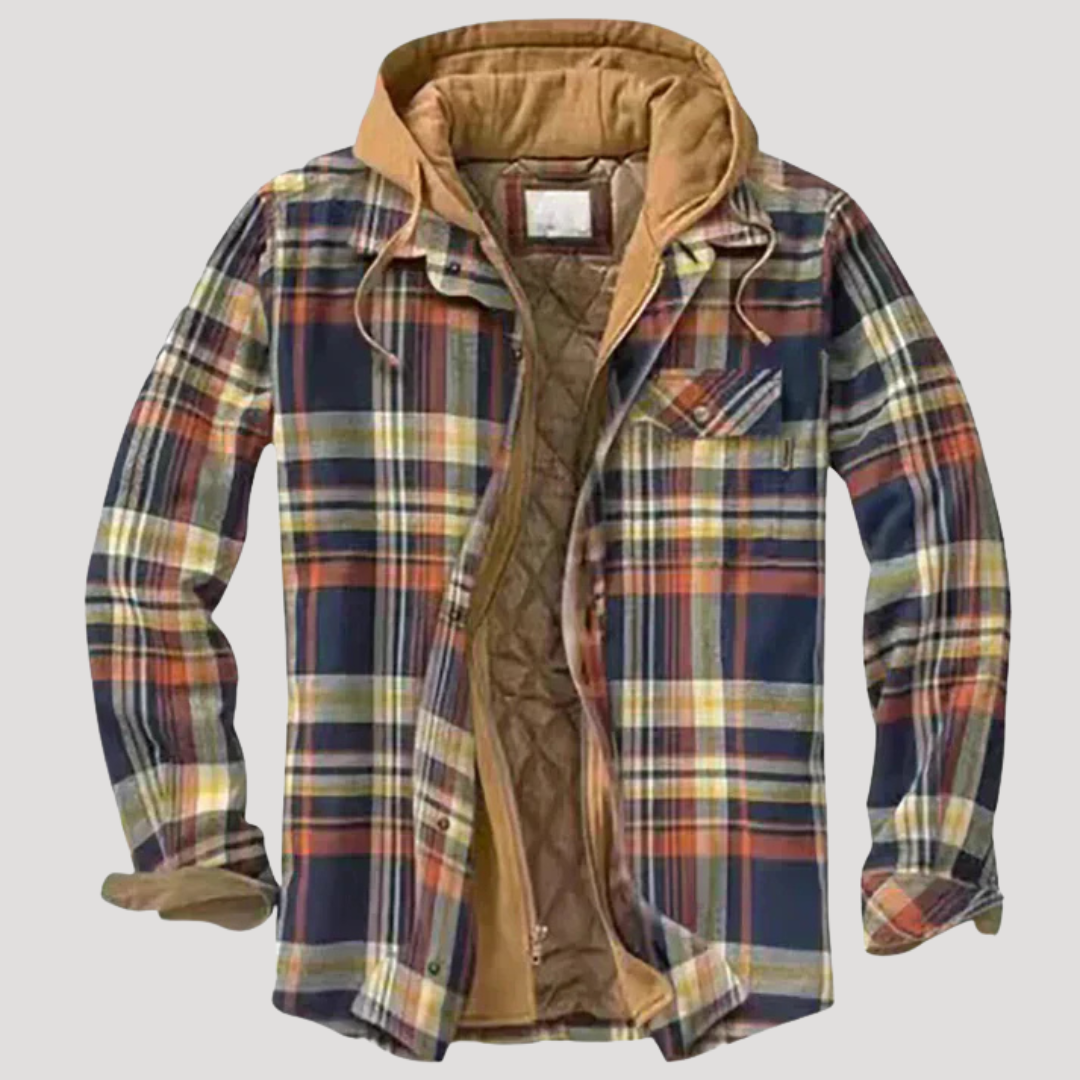 Men's Plaid Patchwork Jacket - Stylish Transitional Jacket