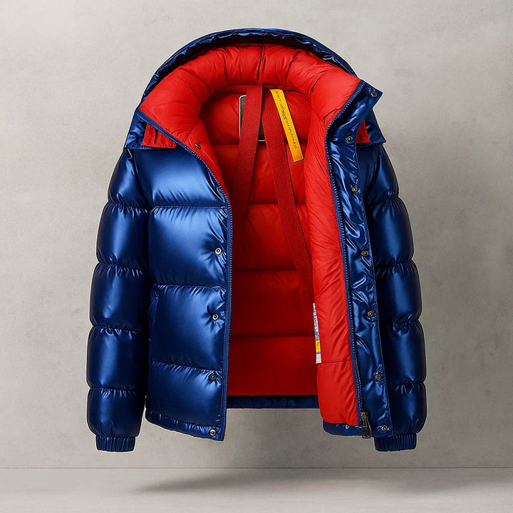 Warm Men's Puffer Jacket with Thick Padding - Winter Jacket with Full Zip