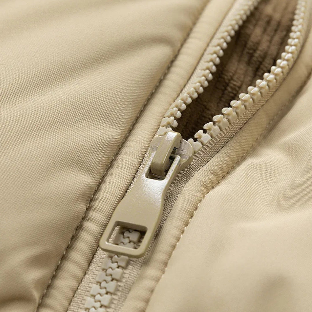Lined Warm Men's Winter Jacket with Removable Hood