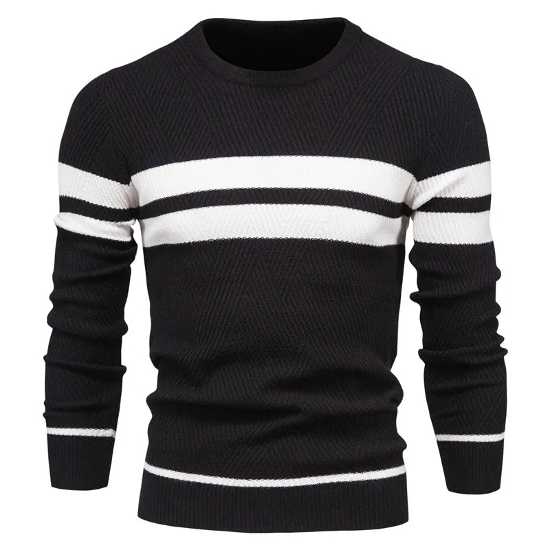 Patchwork Men's Knit Sweater Long Sleeve