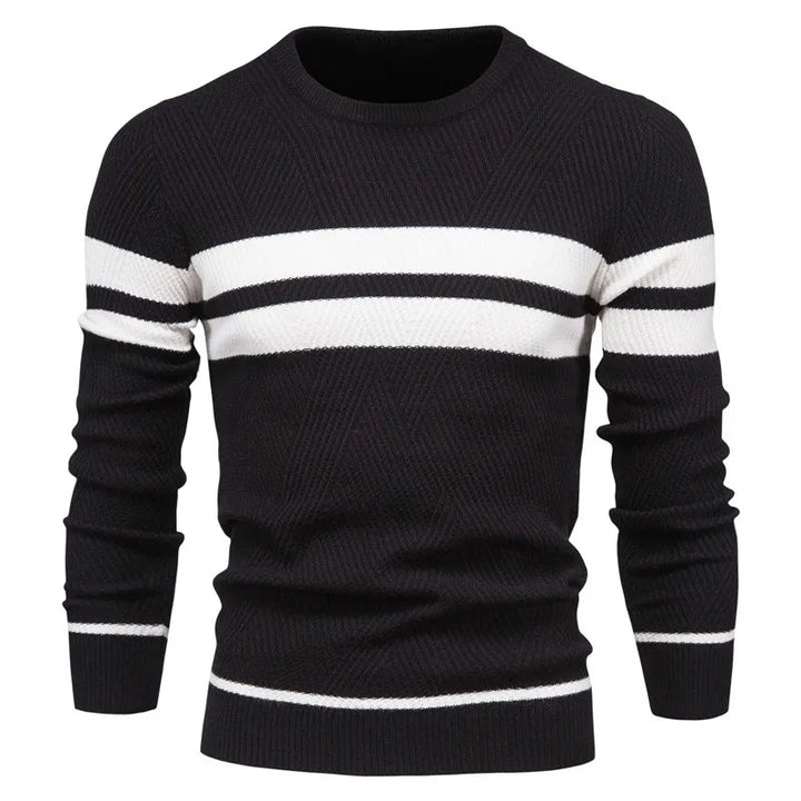 Patchwork Men's Knit Sweater Long Sleeve