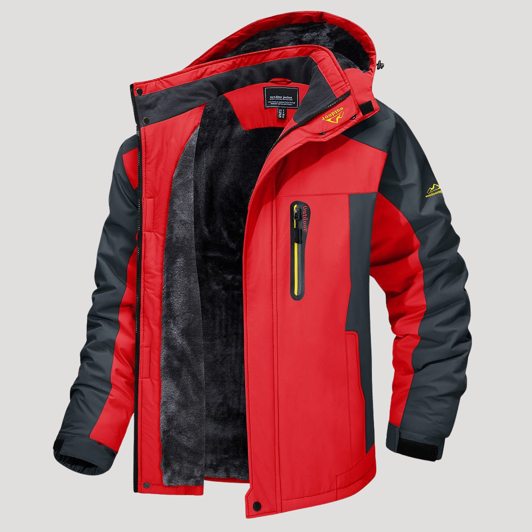Men's Windbreaker Waterproof Outdoor Jacket - Windproof with Removable Hood