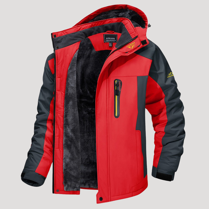 Men's Windbreaker Waterproof Outdoor Jacket - Windproof with Removable Hood