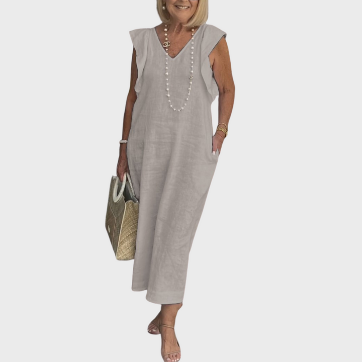 Sleeveless Casual Women's Maxi Dress with Pockets