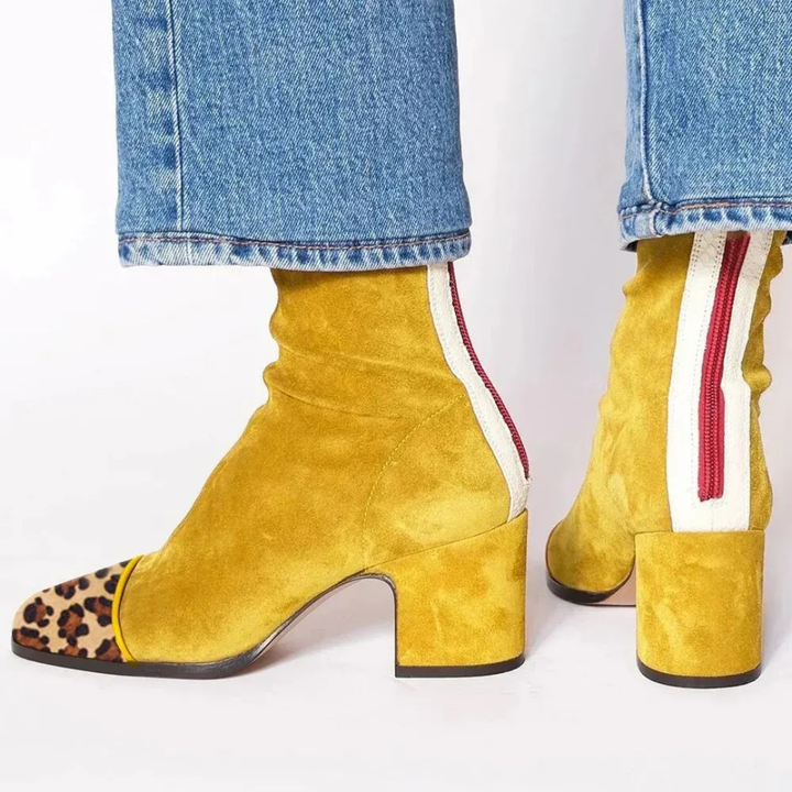 Elegant Women's Comfort Ankle Boots with Block Heel - Comfortable Heeled Shoes for Every Occasion