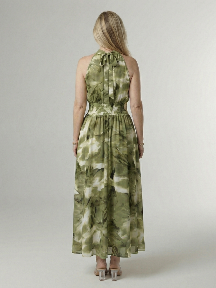 Elegant Lightweight Women's Halter Midi Dress
