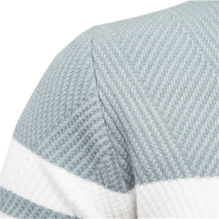 Patchwork Men's Knit Sweater Long Sleeve