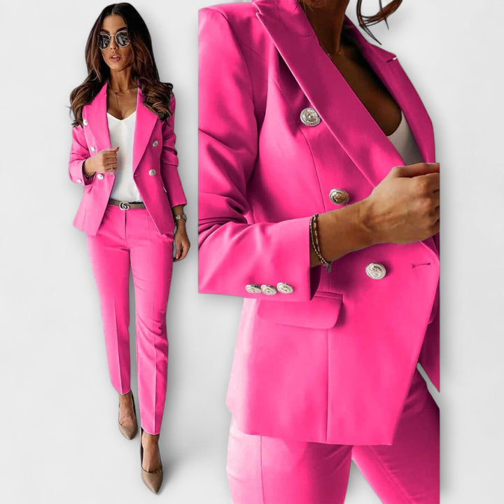 Elegant Women's Two-Piece Suit with Jacket and Pants