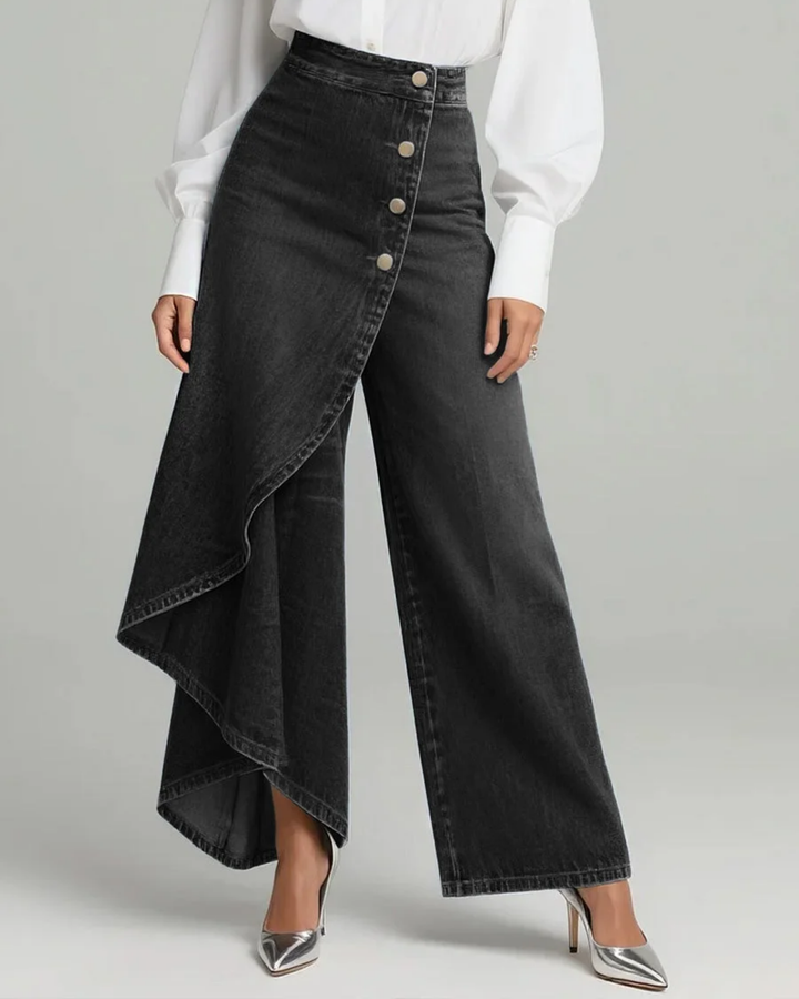 Trendy Stylish Women Wrap Denim Trousers