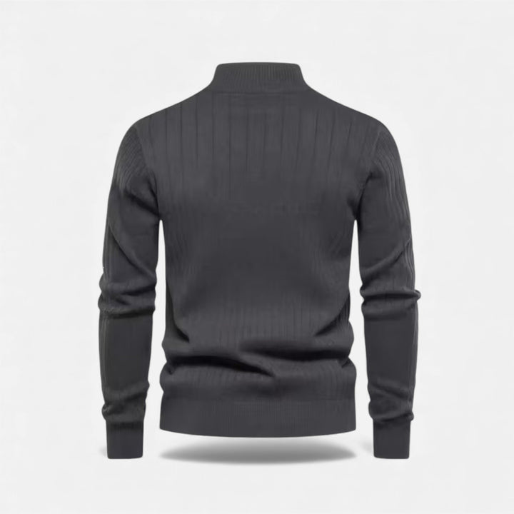 Warm Minimalist Men's Knit Zip Sweater
