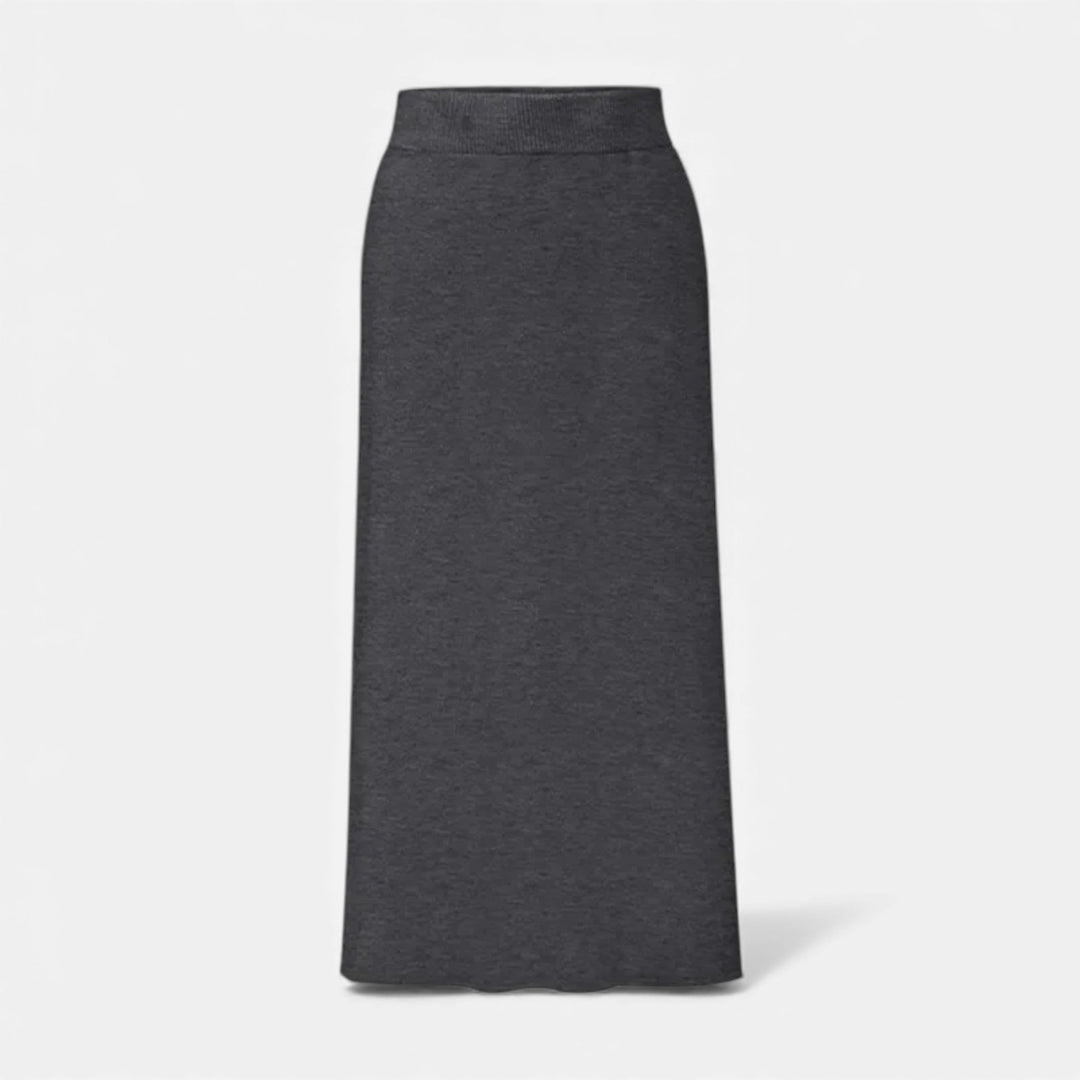 Women's Elegant Wool A-Line Midi Skirt