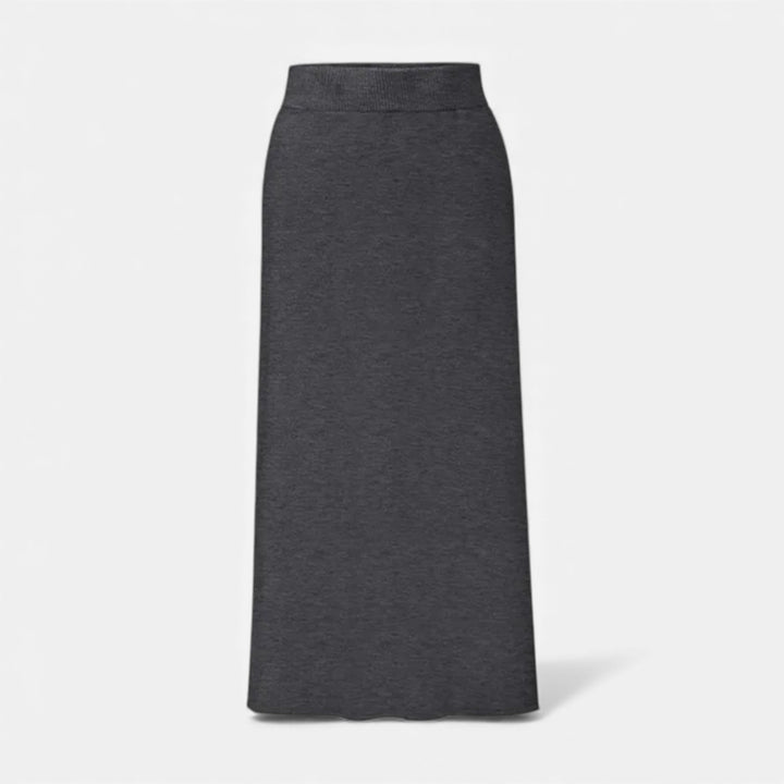 Women's Elegant Wool A-Line Midi Skirt