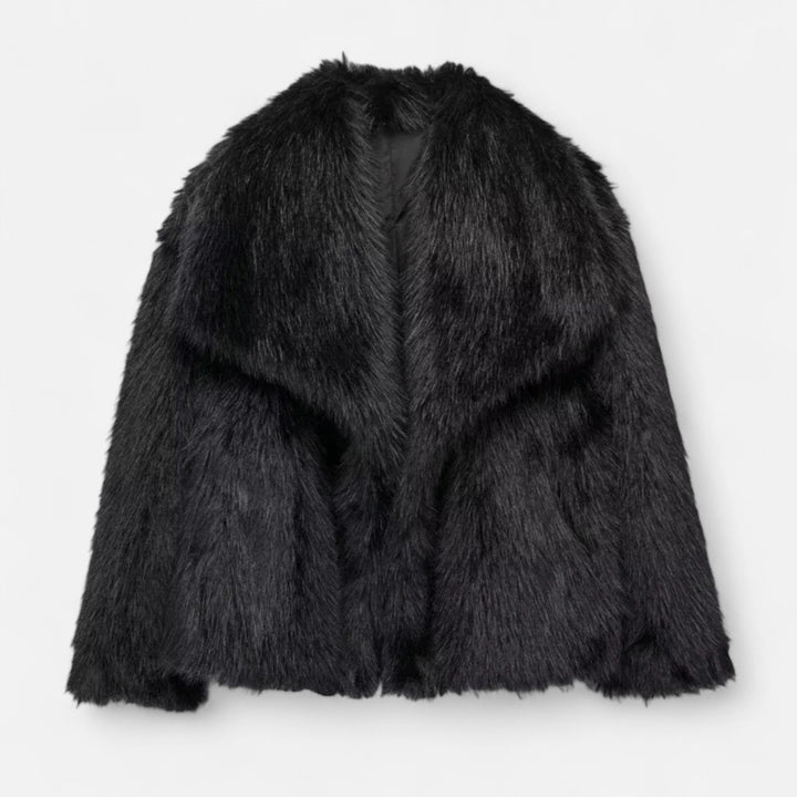 Elegant Faux Fur Plush Winter Coat for Women