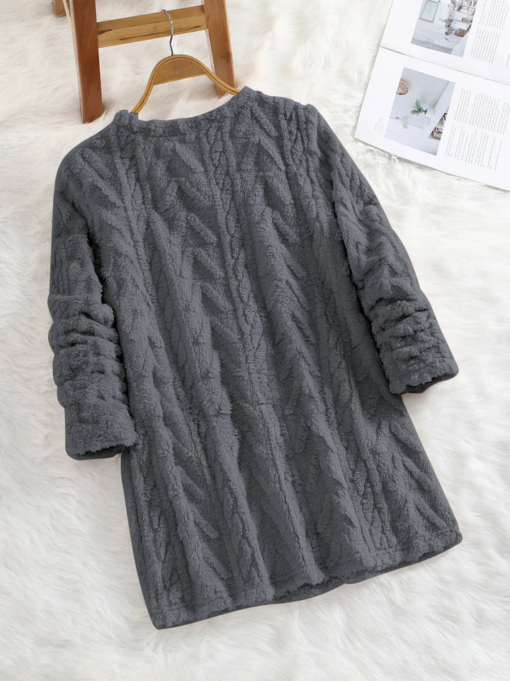 Soft Women's Knit Sweater with Pockets - Loose Fit for Fall & Winter