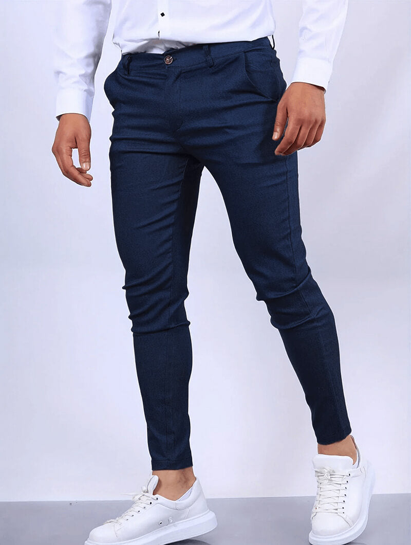 Elastic Slim-Fit Men's Pants