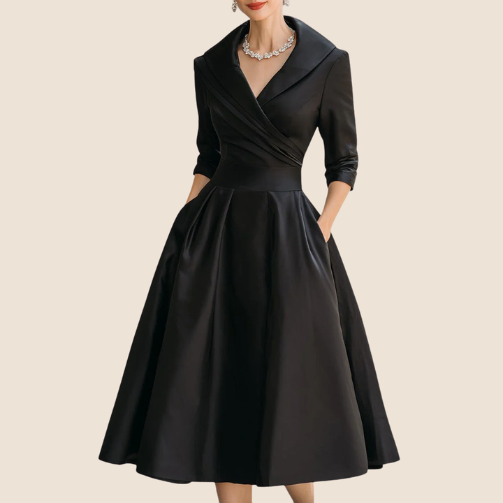 Women's Elegant Midi Dress with Subtle Shimmer