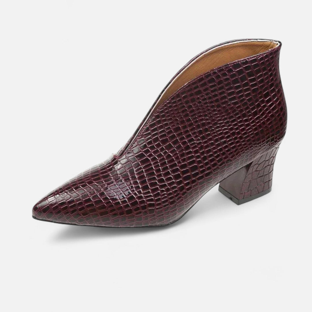 Elegant Patent Leather Women's Ankle Boots with V-Cut