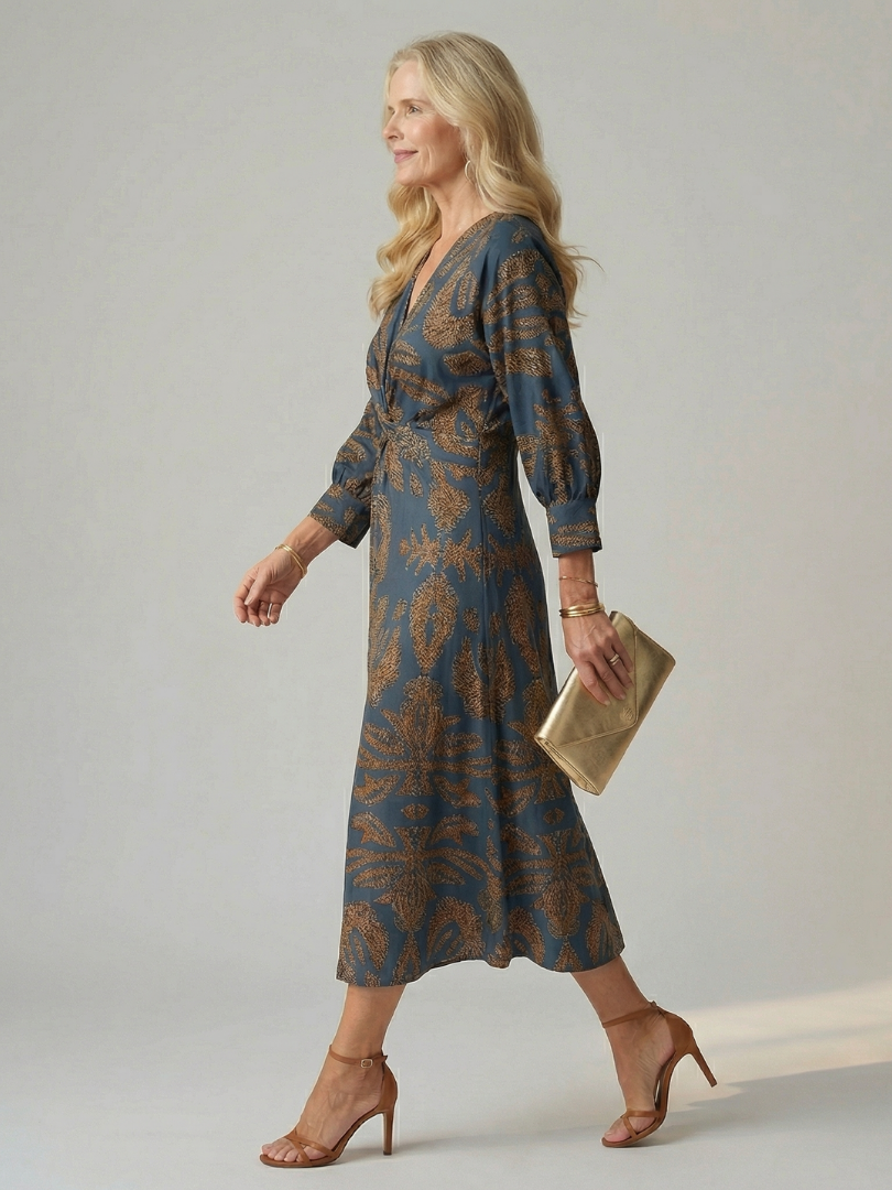 Elegant Lightweight Women's Wrap Midi Dress