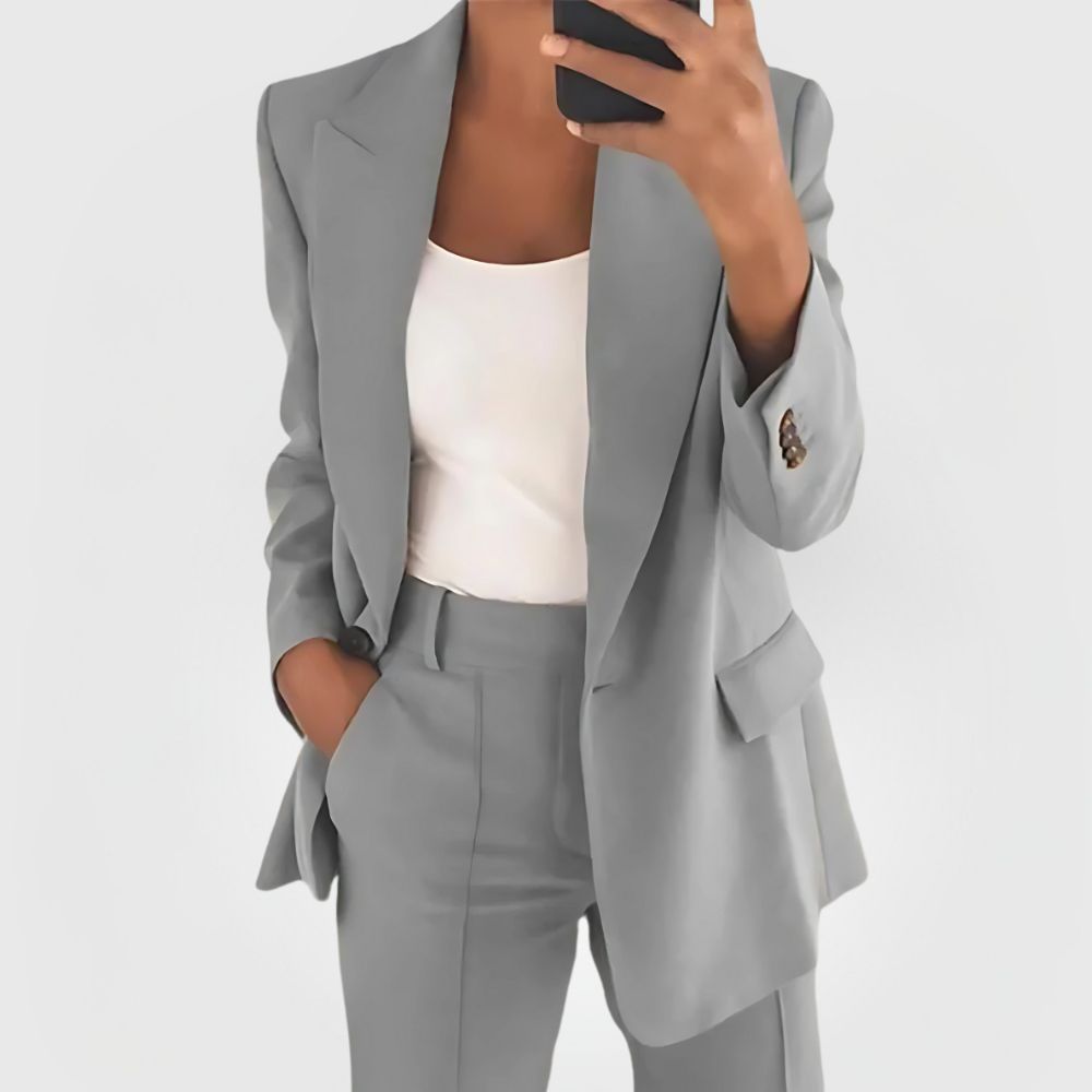 Elegant Women's Blazer Suit Set with Blazer and Pants