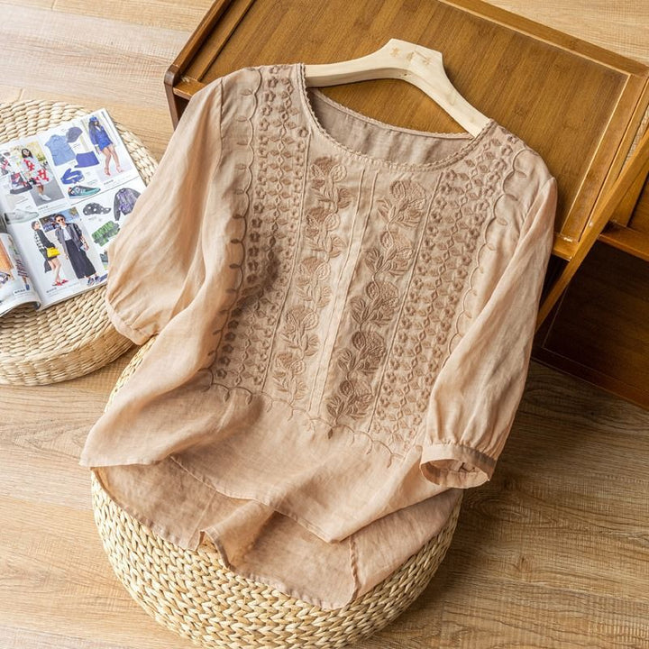 Elegant Women's Linen Blouse - Lightweight and Timeless for Warm Days