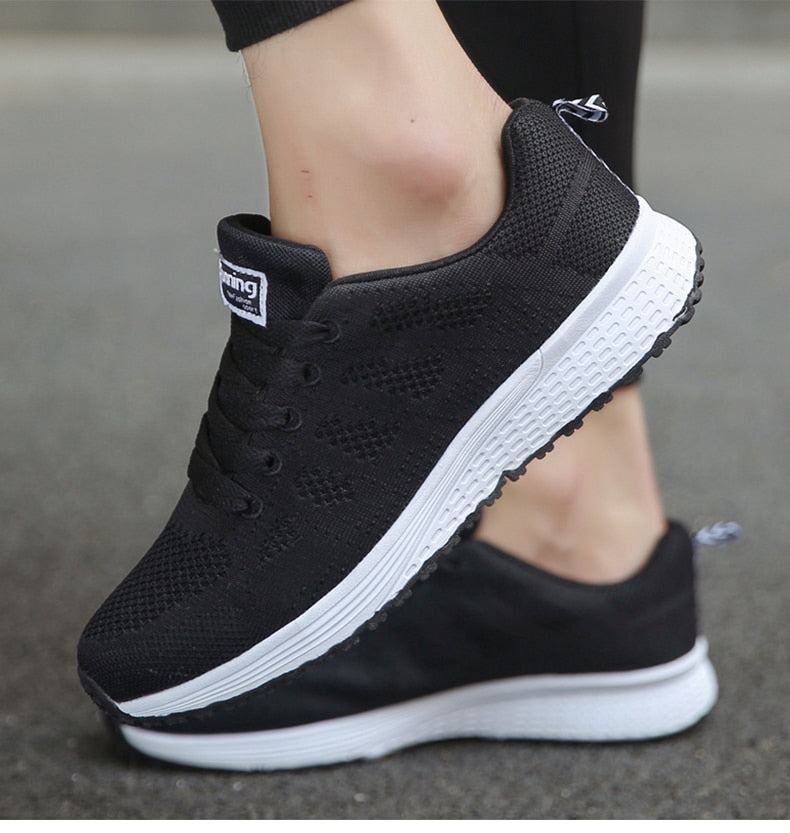 Ergonomic Women's Casual Shoes - Lightweight Sneakers with Breathable Material