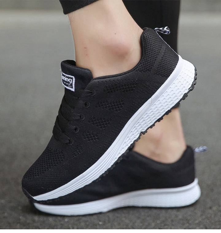 Ergonomic Women's Casual Shoes - Lightweight Sneakers with Breathable Material