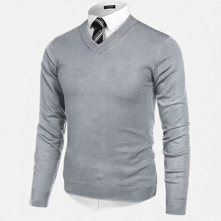 Elegant Men's V-Neck Knit Sweater