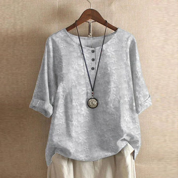 Elegant Retro-Inspired Women's Floral Blouse