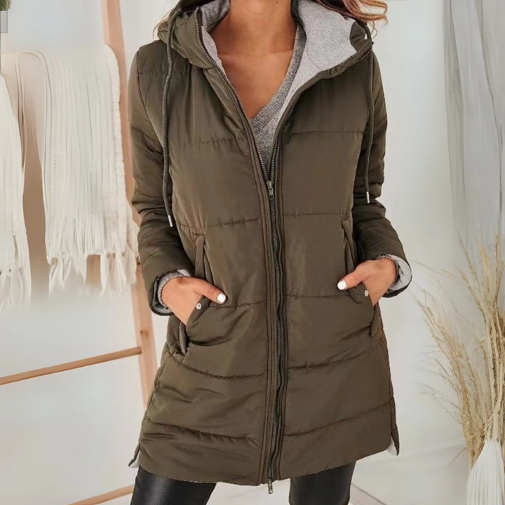 Women's Warm Hooded Down Jacket - Winter Puffer Jacket