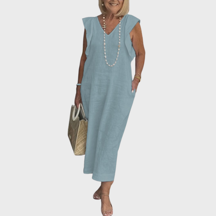 Sleeveless Casual Women's Maxi Dress with Pockets