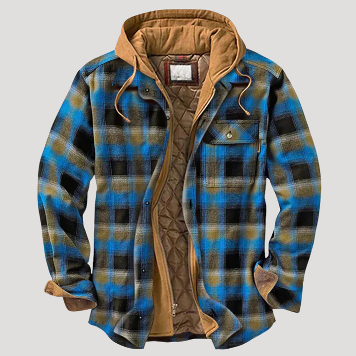 Men's Plaid Patchwork Jacket - Stylish Transitional Jacket