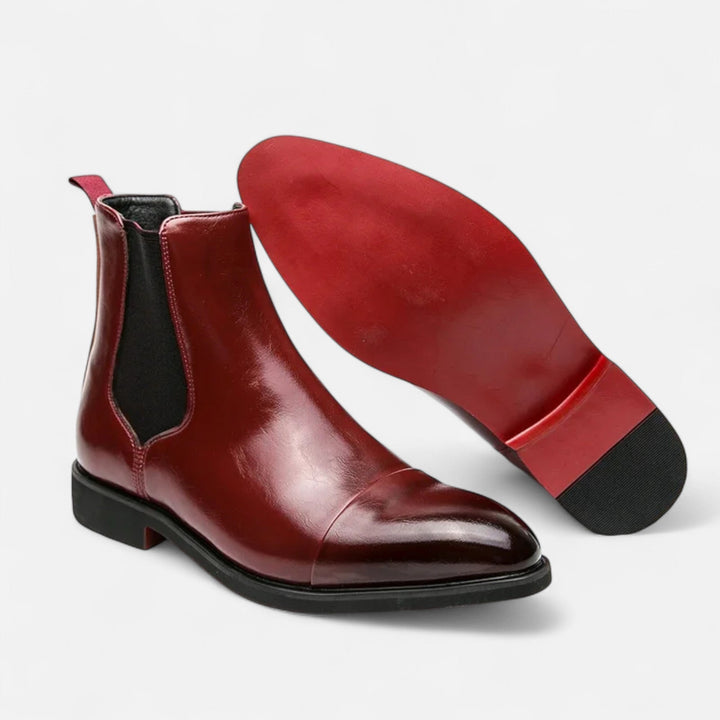 Men's Elegant Chelsea Boots with Red Sole