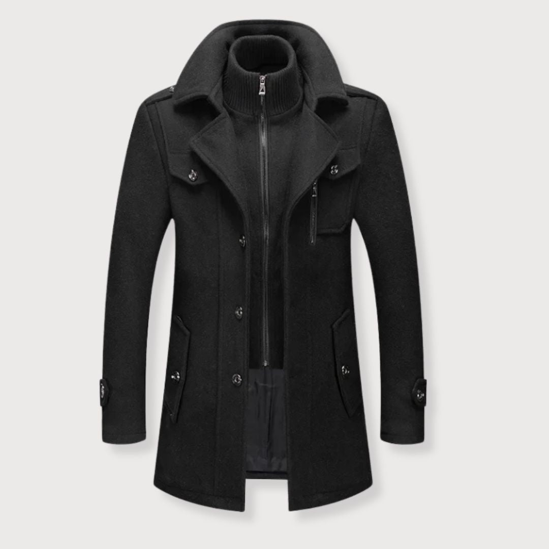 Elegant Men's Wool Coat for Fall & Winter